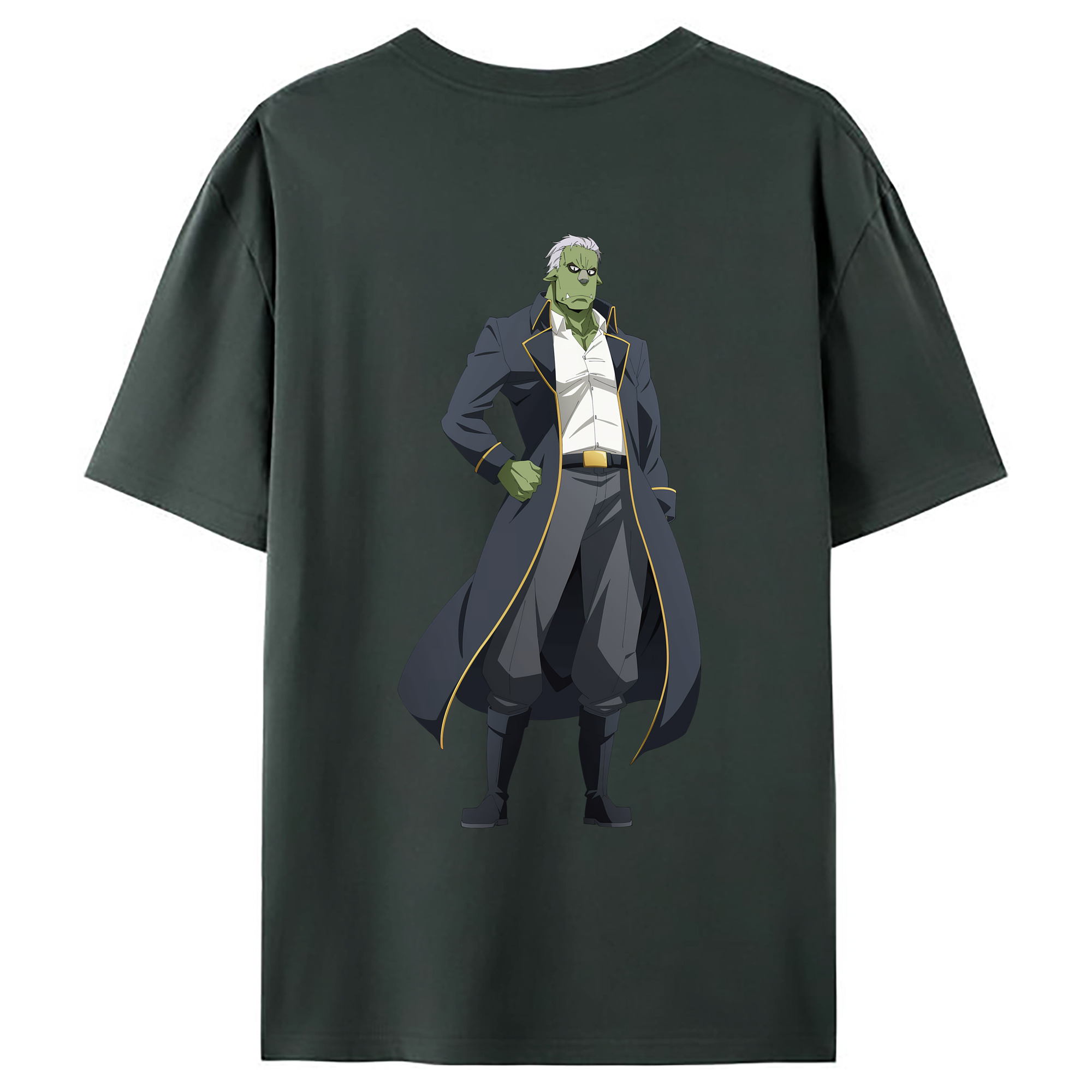 （画像用） 転スラ Regarding Reincarnated to Slime 綿100％ メンズ半袖Tシャツ（バックプリント） 通気性
